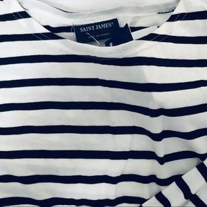 Saint James cotton sailor shirt black/white Med